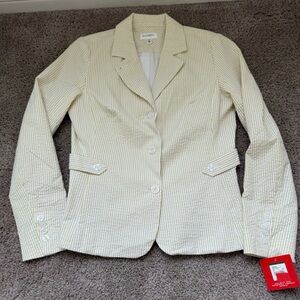 Isaac Mizrahi Cream Striped Blazer